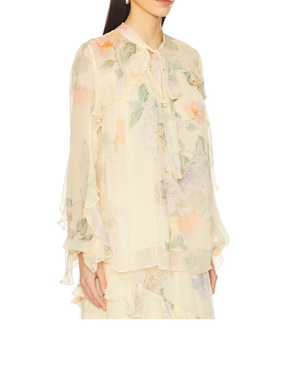 Zimmermann Illuminate Flutter Top in Lemon Hydrangea zimm size 0